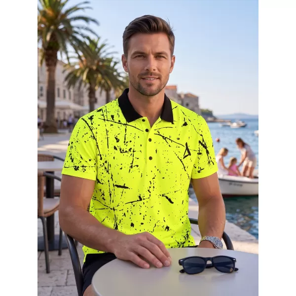  Pánské funkční triko s límečkem premium ALTISPORT VOJ/ALM034TR05 NEON YELLOW 