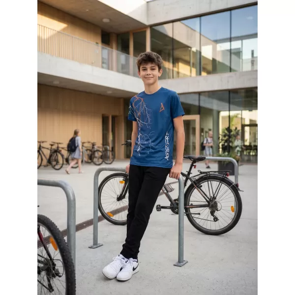  Dětské funkční triko premium ALTISPORT VOJ/ALK004TR01 NÁMOŘNÍ MODRÁ/HNĚDÁ 