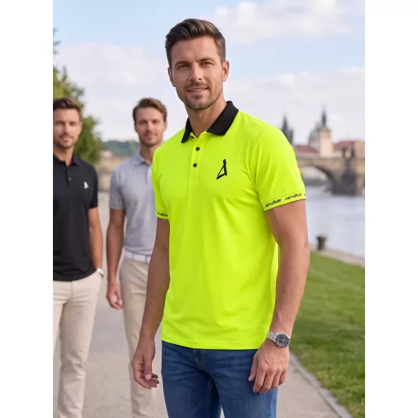  Pánské funkční triko s límečkem premium ALTISPORT VOJ/ALM000TR05 NEON YELLOW 