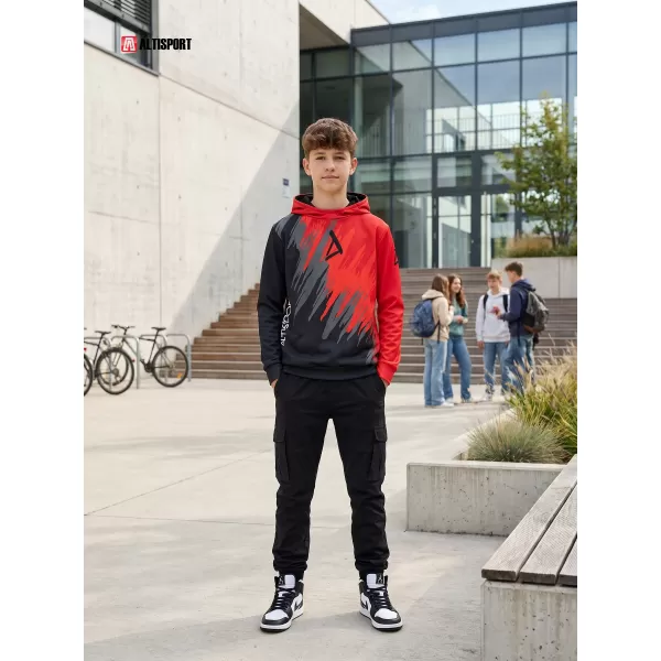  Dětská funkční mikina premium ALTISPORT VOJ/ALK006MI01 ČERNÁ/ČERVENÁ 