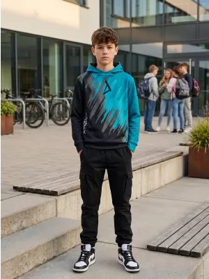 Dětská funkční mikina premium ALTISPORT VOJ/ALK006MI01 PETROLEJOVÁ/MODRÁ