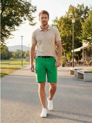 Pánské šortky ALTISPORT NoPrint NP/ALM4021NJ FERN GREEN