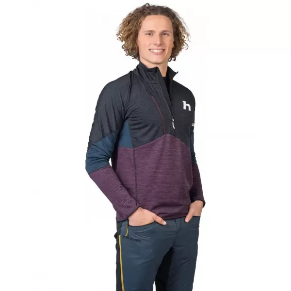  Pánská mikina HANNAH NIRO HZ ANTHRACITE/PRUNE PURPLE MEL 