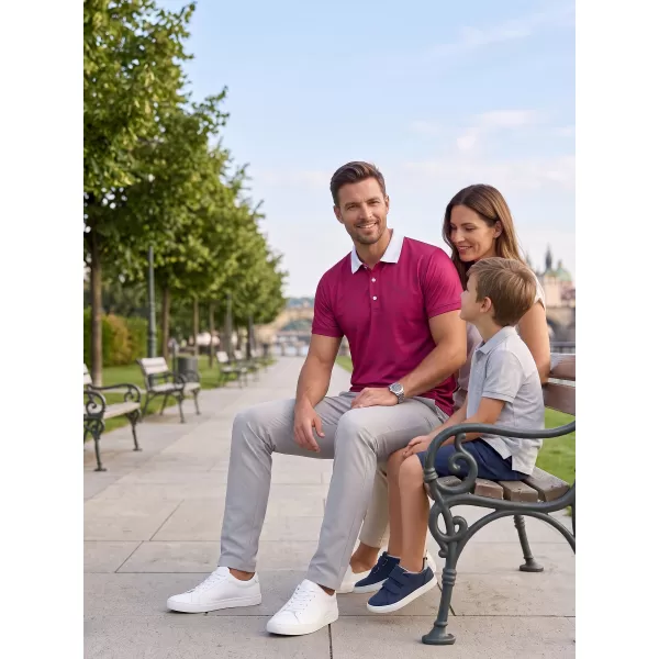  Pánské funkční triko s límečkem premium ALTISPORT VOJ/ALM050TR05 VÍNOVÁ 