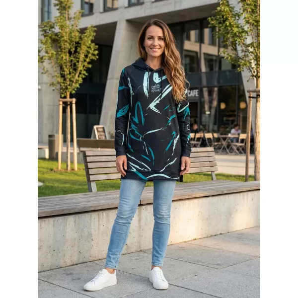  Dámská funkční prodloužená mikina premium ALTISPORT VOJ/ALW049MI03 ČERNOMODRÁ 