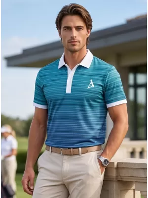 Pánské funkční triko s límečkem premium ALTISPORT VOJ/ALM031TR05 EMERALD/MODRÁ