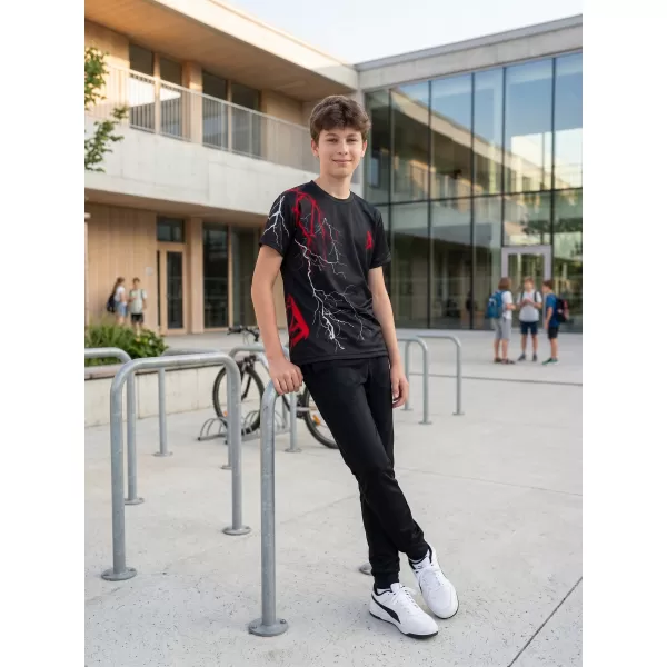  Dětské funkční triko premium ALTISPORT VOJ/ALK004TR01 ČERNÁ/ČERVENÁ 