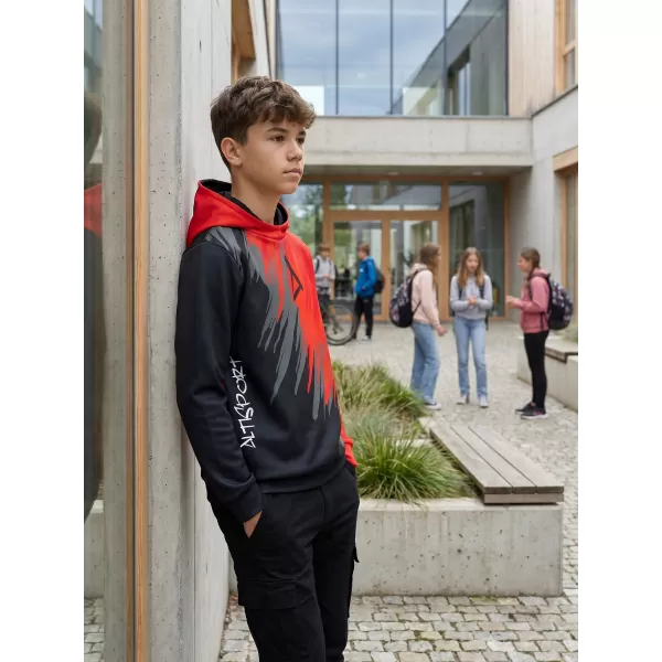  Dětská funkční mikina premium ALTISPORT VOJ/ALK006MI01 ČERNÁ/ČERVENÁ 