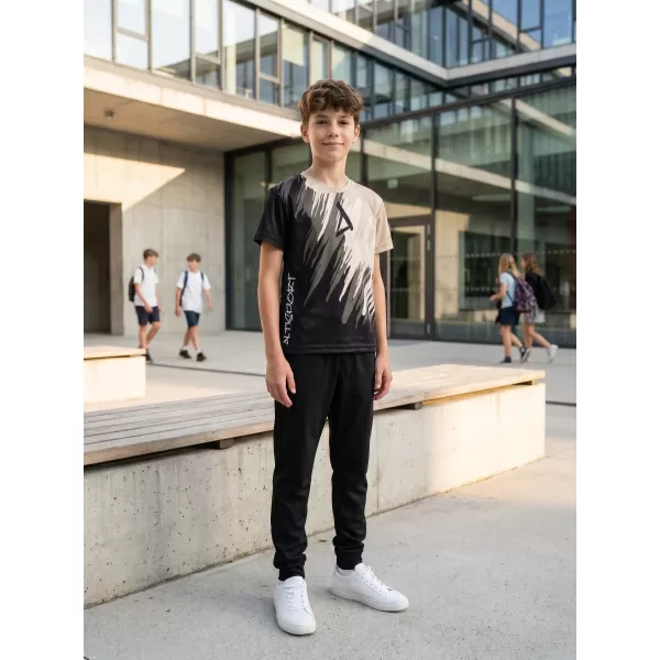 Dětské funkční triko premium ALTISPORT VOJ/ALK006TR01 ČERNÁ/HNĚDÁ 