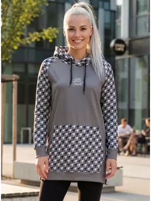 Dámská funkční prodloužená mikina premium ALTISPORT VOJ/ALW048MI03 ŠEDÁ