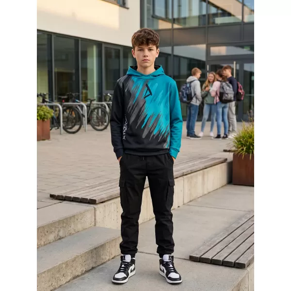  Dětská funkční mikina premium ALTISPORT VOJ/ALK006MI01 ČERNÁ/PETROLEJOVÁ 