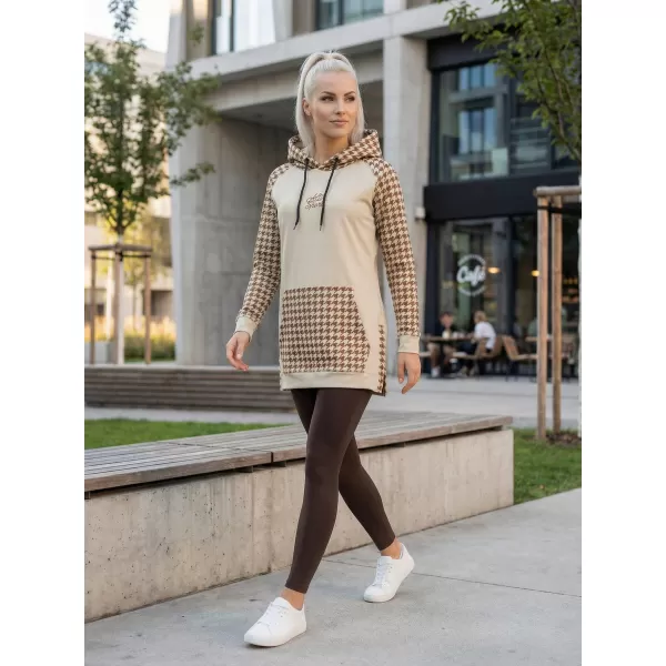  Dámská funkční prodloužená mikina premium ALTISPORT VOJ/ALW048MI03 HNĚDÁ 