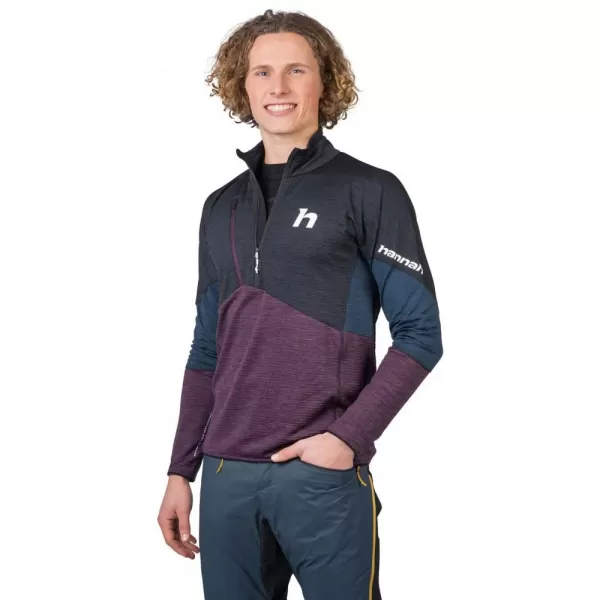 Pánská mikina HANNAH NIRO HZ ANTHRACITE/PRUNE PURPLE MEL 
