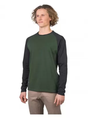 Pánské triko s dlouhým rukávem HANNAH ROKET KOMBU GREEN/ANTHRACITE