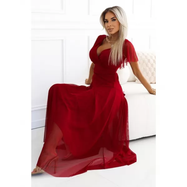 Dámské šaty NUMOCO NASTIA 562-2 VÍNOVÁ 