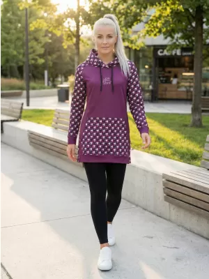 Dámská funkční prodloužená mikina premium ALTISPORT VOJ/ALW048MI03 FIALOVÁ