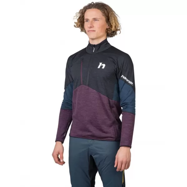 Pánská mikina HANNAH NIRO HZ ANTHRACITE/PRUNE PURPLE MEL 