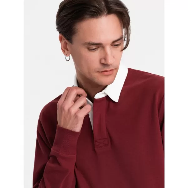  Pánská mikina OMBRE OM-SSNZ-0132 MAROON 
