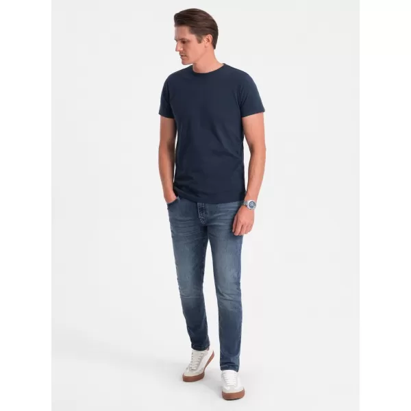  Pánské triko OMBRE OM-TSBS-0146 NAVY BLUE 