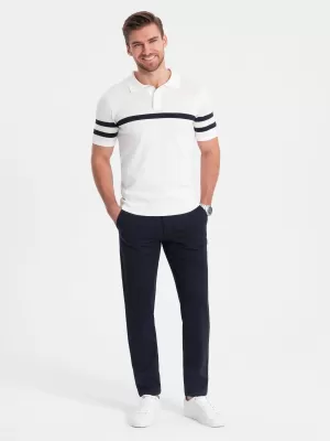 Pánské kalhoty OMBRE OM-PACP-0191 NAVY BLUE