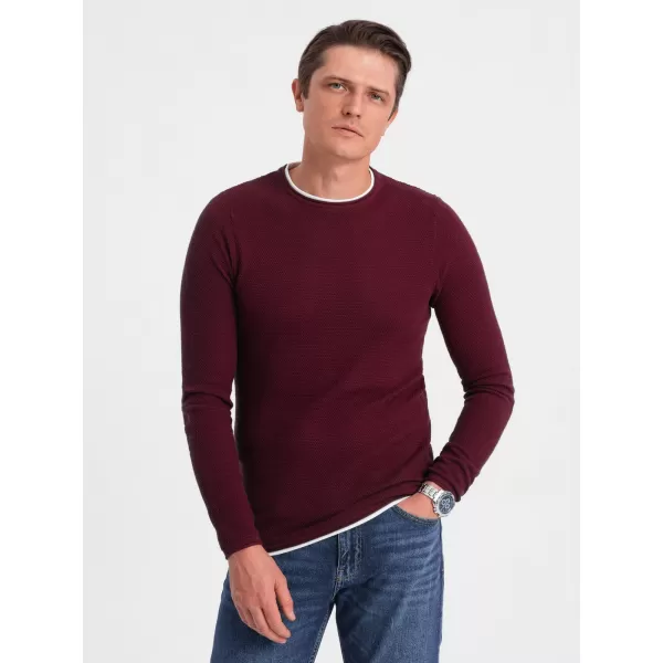  Pánský svetr OMBRE OM-SWSW-0103 MAROON 