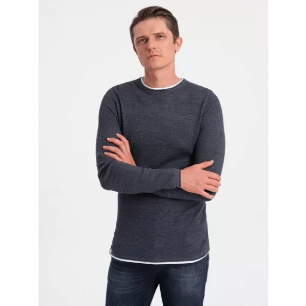  Pánský svetr OMBRE OM-SWSW-0103 NAVY BLUE MELANGE 