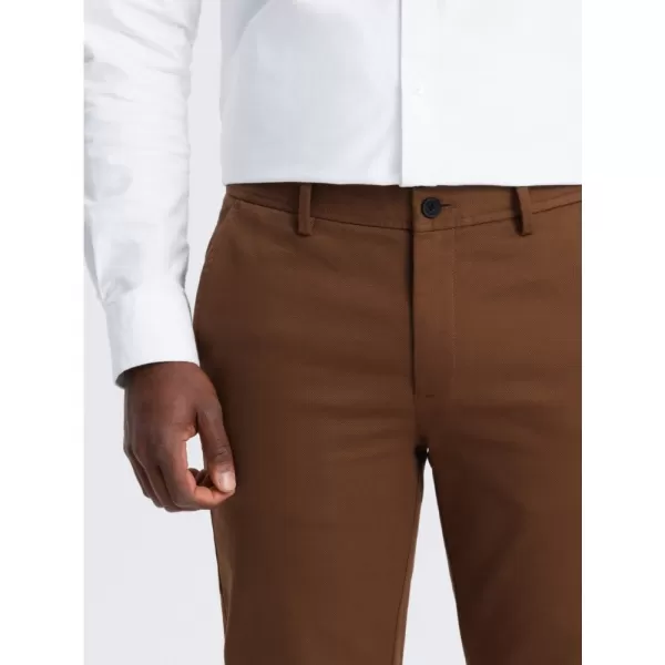  Pánské kalhoty OMBRE OM-PACP-0190 CARAMEL 