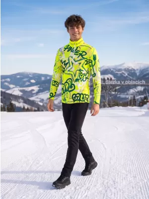 Pánská funkční termo mikina premium ALTISPORT VOJ/ALM054TER03 FLUO ZELENÁ