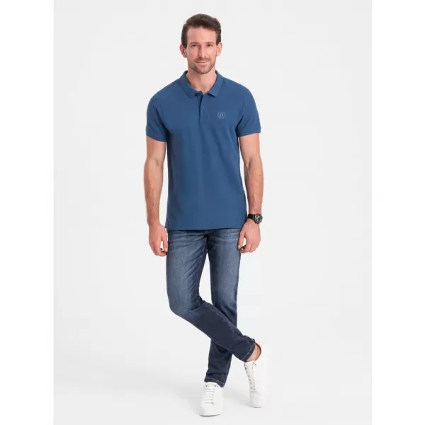  Pánské triko s límečkem OMBRE S1374 DARK BLUE 