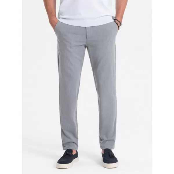  Pánské kalhoty OMBRE OM-PACP-0191 LIGHT GREY 