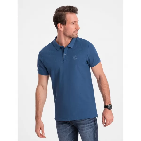  Pánské triko s límečkem OMBRE S1374 DARK BLUE 