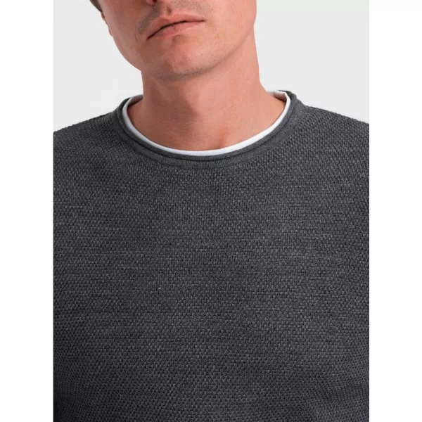  Pánský svetr OMBRE OM-SWSW-0103 GRAPHITE MELANGE 