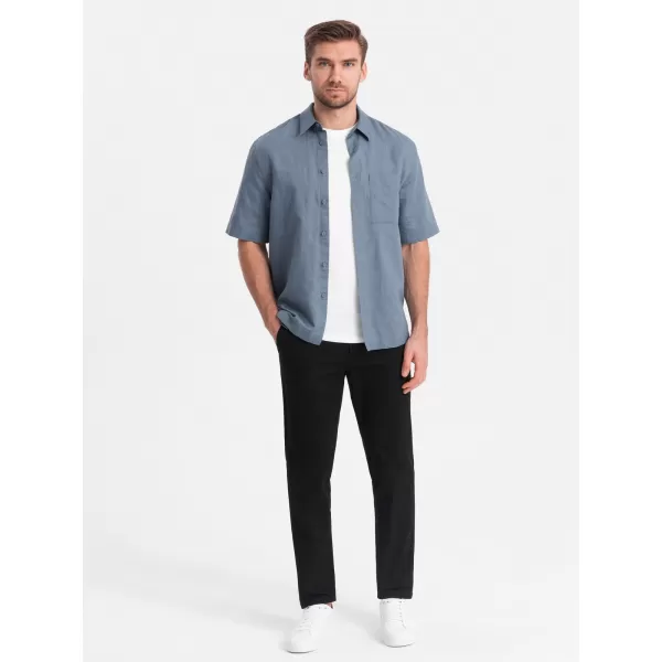  Pánské kalhoty OMBRE OM-PACP-0186 BLACK 