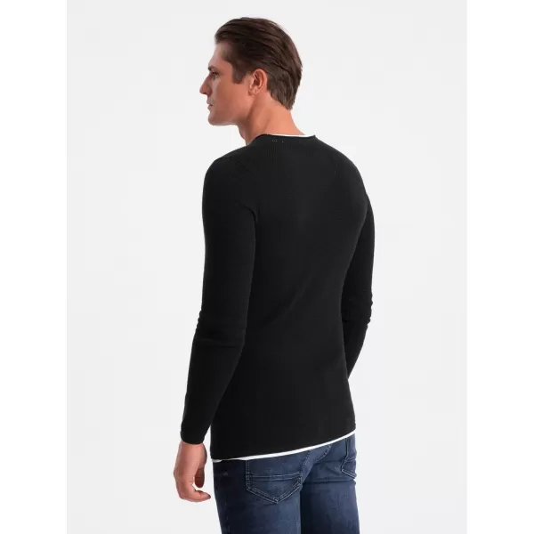  Pánský svetr OMBRE OM-SWSW-0103 BLACK 