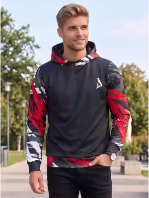 Pánská funkční mikina premium ALTISPORT VOJ/ALM039MI01 ČERNOČERVENÁ