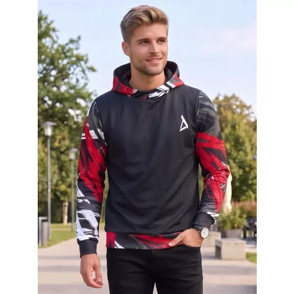  Pánská funkční mikina premium ALTISPORT VOJ/ALM039MI01 ČERNOČERVENÁ 