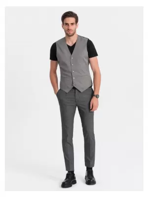 Pánská vesta OMBRE OM-BLZV-0111 GRAY