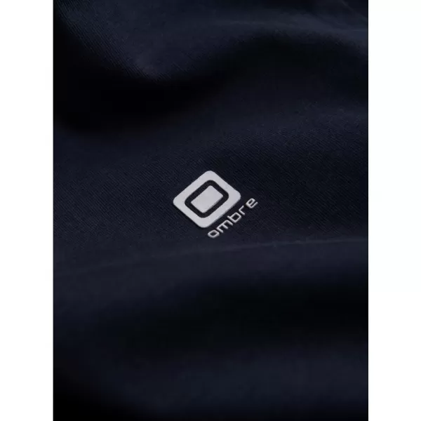  Pánské triko s dlouhým rukávem OMBRE OM-LSCL-0110 NAVY BLUE 