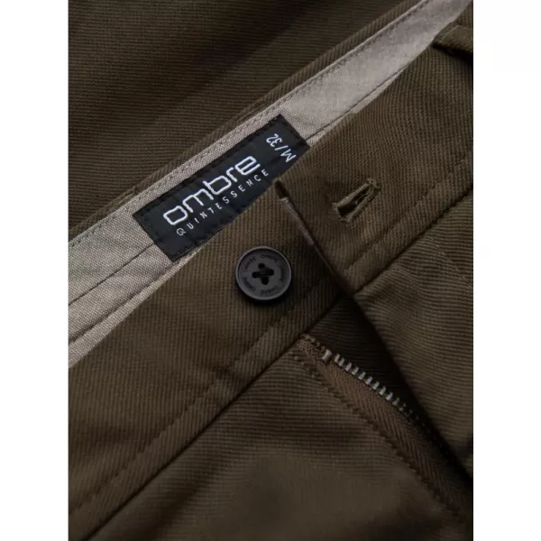  Pánské kalhoty OMBRE OM-PACP-0190 DARK OLIVE GREEN 