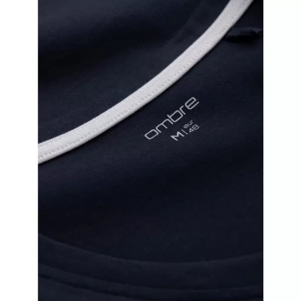  Pánské triko s dlouhým rukávem OMBRE OM-LSCL-0110 NAVY BLUE 