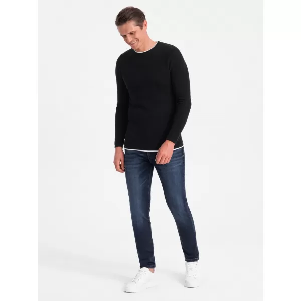 Pánský svetr OMBRE OM-SWSW-0103 BLACK 