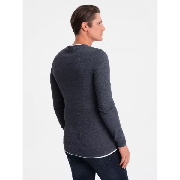  Pánský svetr OMBRE OM-SWSW-0103 NAVY BLUE MELANGE 