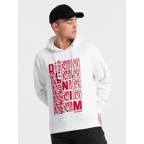  Pánská mikina OMBRE OM-SSPS-0158 WHITE 