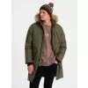 Pánská zimní bunda OMBRE OM-JALJ-0148 DARK OLIVE GREEN