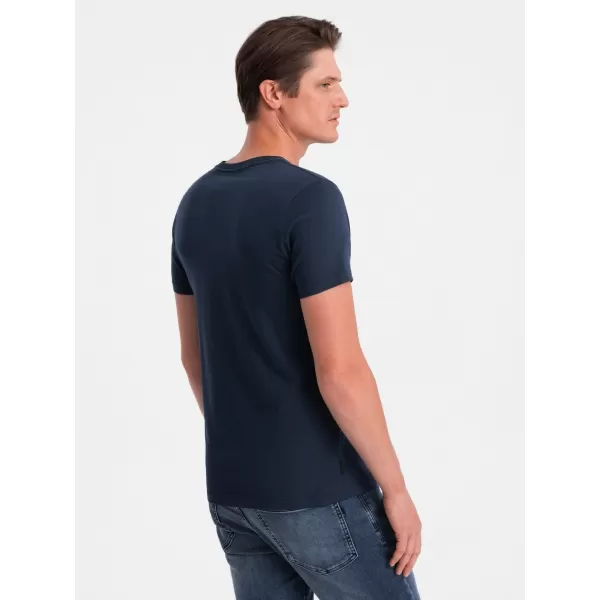  Pánské triko OMBRE OM-TSBS-0146 NAVY BLUE 