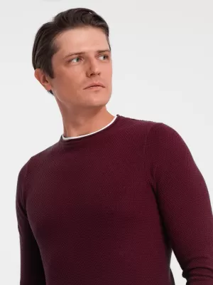 Pánský svetr OMBRE OM-SWSW-0103 MAROON