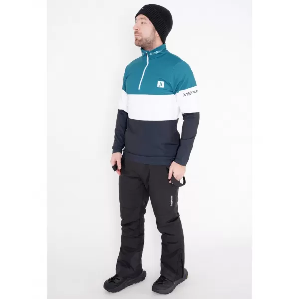  Pánská funkční termo mikina premium ALTISPORT VOJ/ALM051TER03 PETROLEJOVÁ/ČERNÁ 