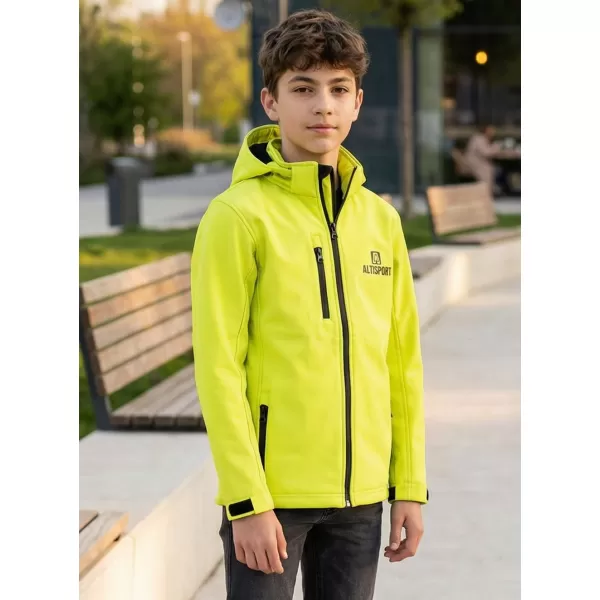  Dětská softshellová bunda ALTISPORT ALK006535 LIMETKOVÁ 
