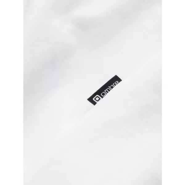  Pánské triko s dlouhým rukávem OMBRE OM-LSCL-0110 WHITE 