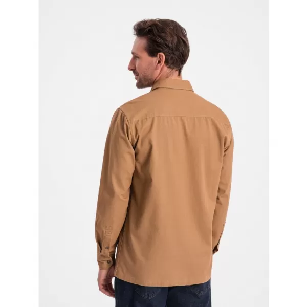  Pánská košile OMBRE OM-SHCS-0146 CAMEL 